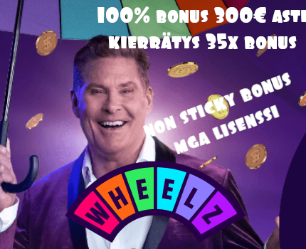 wheelz casino 100% non sticky bonus verovapailla voitoilla