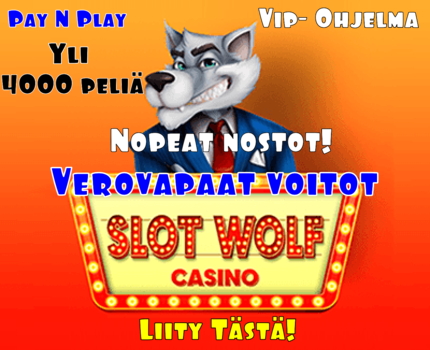 Slot wolf paynplay nettikasino tarjolla yli 4000 peliä