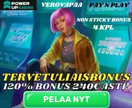 power up casino banner 120% bonus 240€ asti!