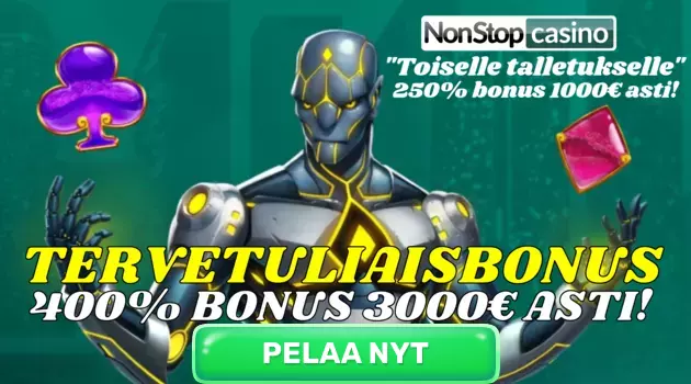 nonstop casino logo 400% bonus 3000€ asti