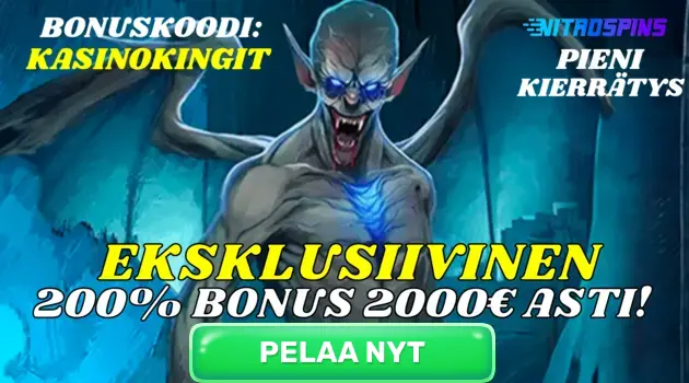 nitrospins banner 200% eksklusiivinen bonus 2000€