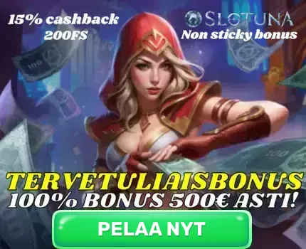 slotuna logo tervetuliaisbonus 100% bonus 500€ asti