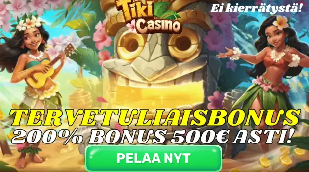 tiki casino logo 200% bonus 500€ asti